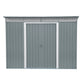 DuraMax | 8x6 ft Top Pent Roof Metal Storage Shed With Skylight - Light Gray | Eastern States