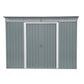 DuraMax | 8x6 ft Top Pent Roof Metal Storage Shed With Skylight - Light Gray