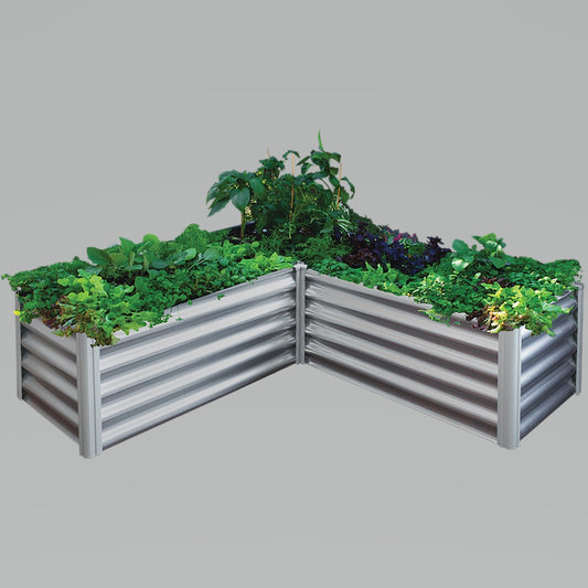 Absco | 5x5x1.3 ft L Shaped Raised Garden Bed - Woodland Gray