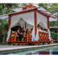 Exaco | 10x10 Ft Exquisite Handcrafted Solid Wood Gazebo With Canopy, Coffee Table and Benches From Bali Indonesia - MyGreenhouseStore.com