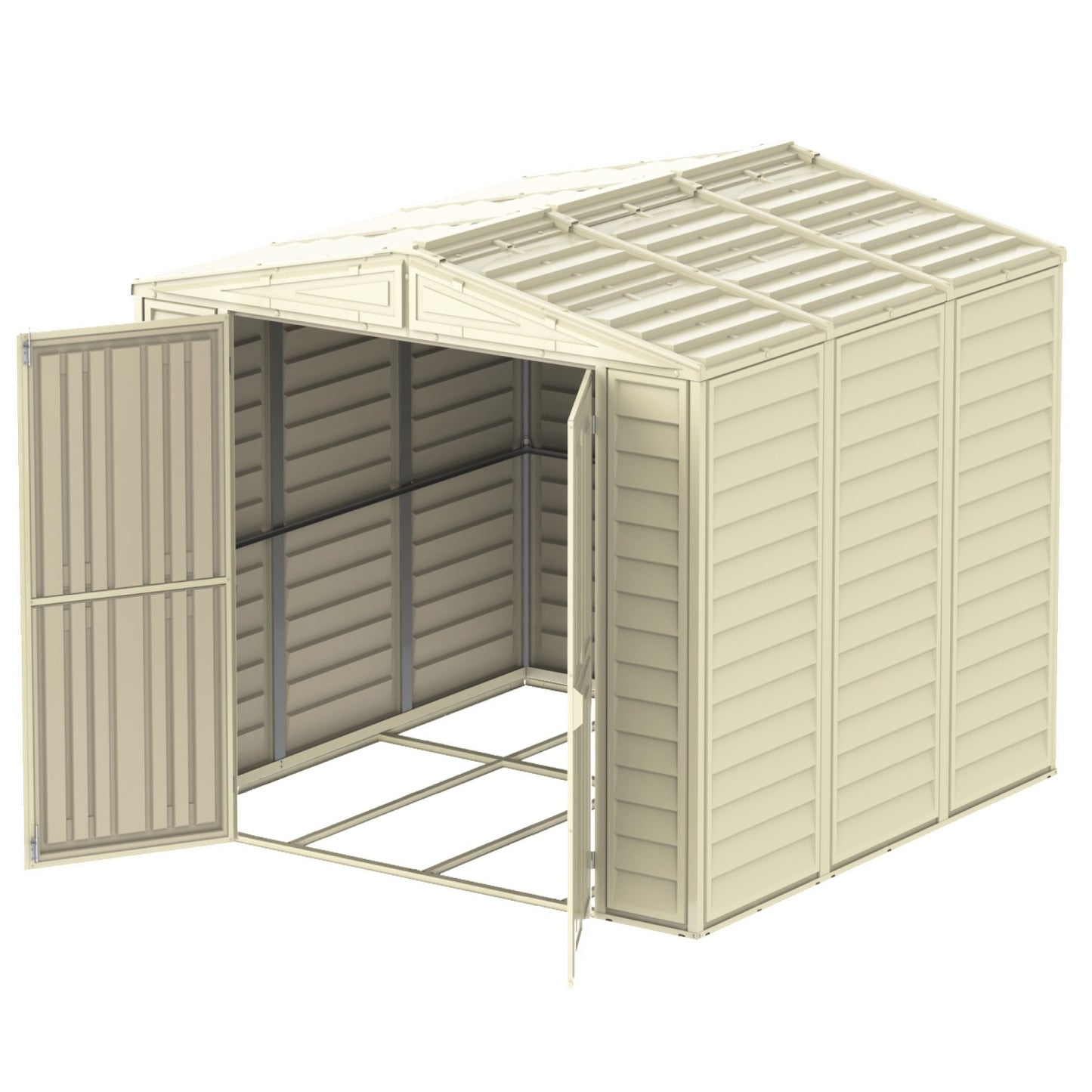 DuraMax | 8x8x6 Ft DuraMate Vinyl Plastic Storage Shed with Foundation