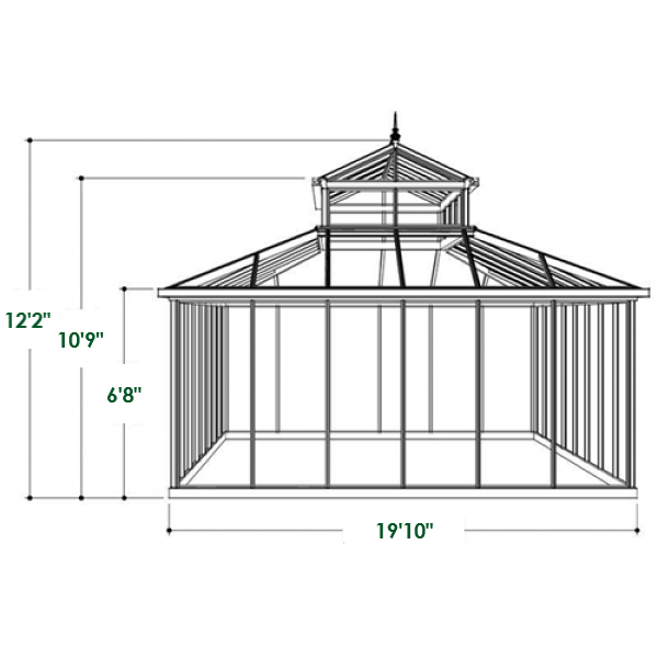 Janssens | Cathedral Victorian Glass Greenhouse Kit With 4mm Tempered Glass Glazing