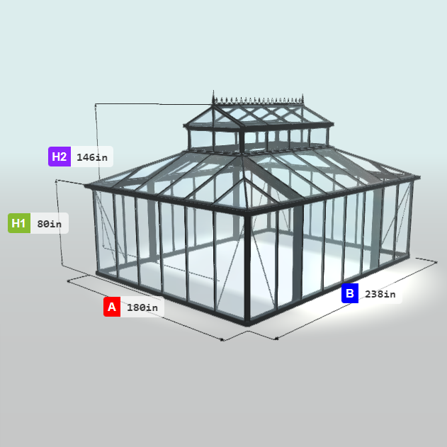 Janssens | Cathedral Victorian Glass Greenhouse Kit With 4mm Tempered Glass Glazing