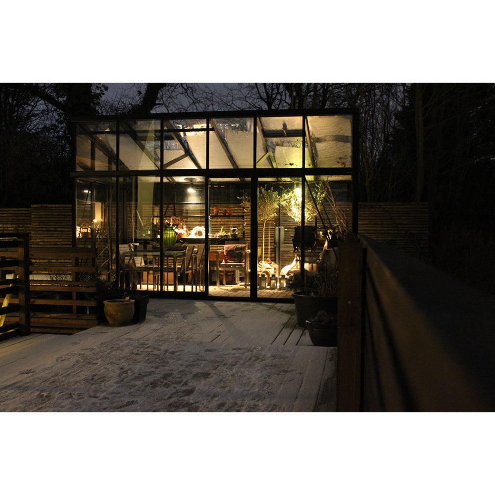 Janssens | 8x10x6.5 ft Modern M23 Pent Roof Glass Greenhouse Kit With 4mm Tempered Glass Glazing