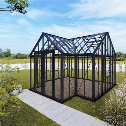Janssens | 13x13x10 Ft Royal EOS T Glass Greenhouse Kit With 4mm Tempered Glass Glazing - MyGreenhouseStore.com