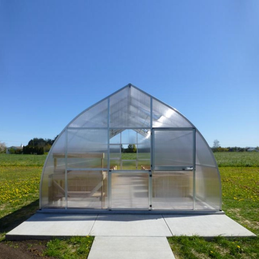 Hoklartherm | 14ft x 26ft 3in x 9ft 10in RIGA XL8 Professional Greenhouse Kit With 16mm Triple-wall Polycarbonate Glazing