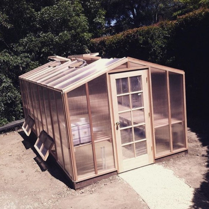 Santa Barbara | Deluxe Redwood Glass Greenhouse/Sunroom Premium Package With 3/16 inch Glass Glazing and Pre-assembled Panels