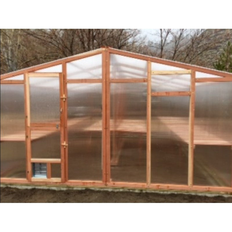 Santa Barbara | Deluxe Redwood Glass Greenhouse/Sunroom Premium Package With 3/16 inch Glass Glazing and Pre-assembled Panels