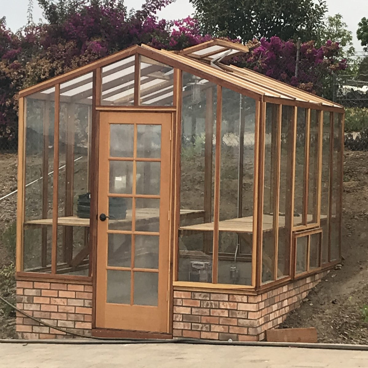 Santa Barbara | Deluxe Redwood Glass Greenhouse/Sunroom Premium Package With 3/16 inch Glass Glazing and Pre-assembled Panels