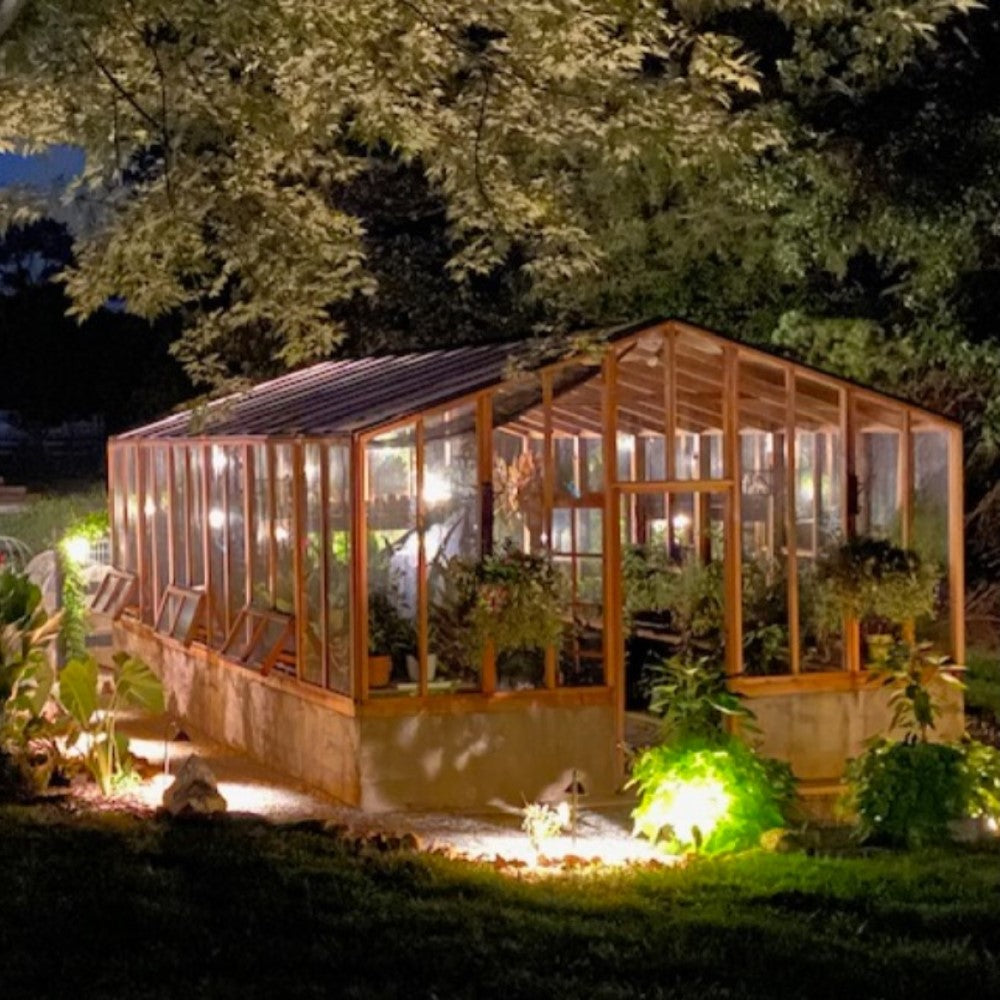 Santa Barbara | Deluxe Redwood Glass Greenhouse/Sunroom Premium Package With 3/16 inch Glass Glazing and Pre-assembled Panels