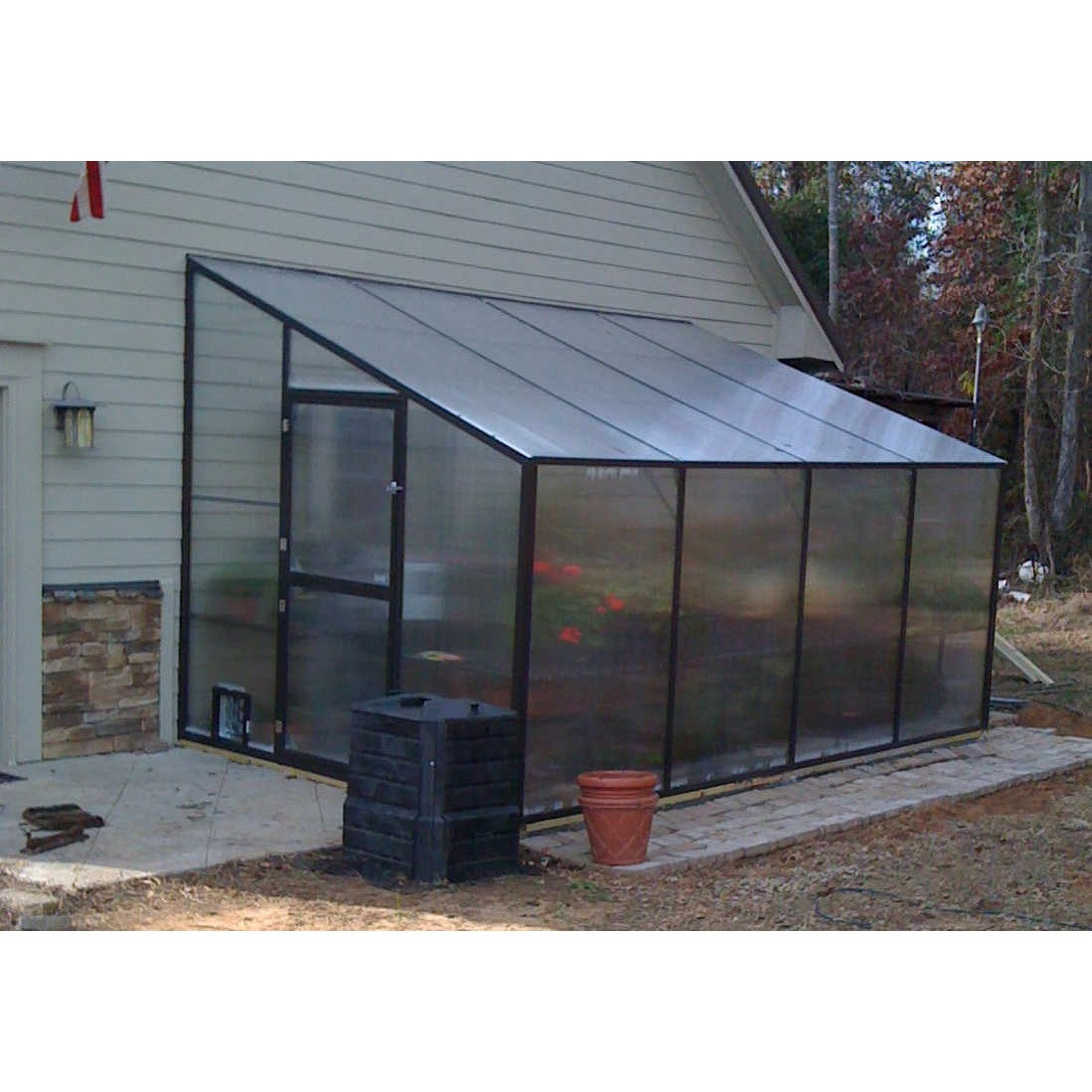 Santa Barbara | Montecito Aluminum Lean-To Greenhouse / Sunroom Kit With 8mm Twin-wall Polycarbonate Glazing