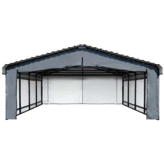 Arrow Carport Accessories Arrow | Enclosure Kit for 20x20x7 ft Carport Grey 10183