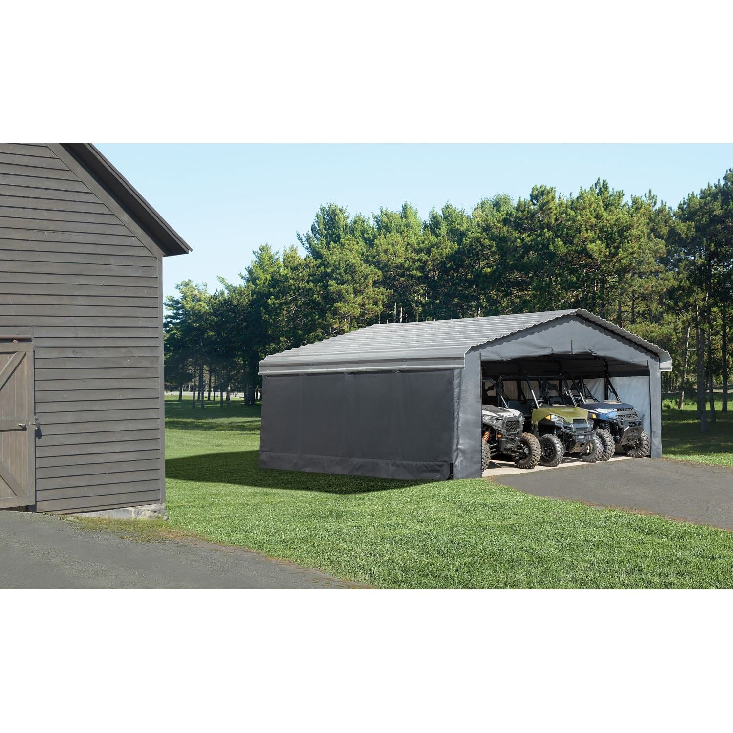 Arrow Carport Accessories Arrow | Enclosure Kit for 20x20x7 ft Carport Grey 10183