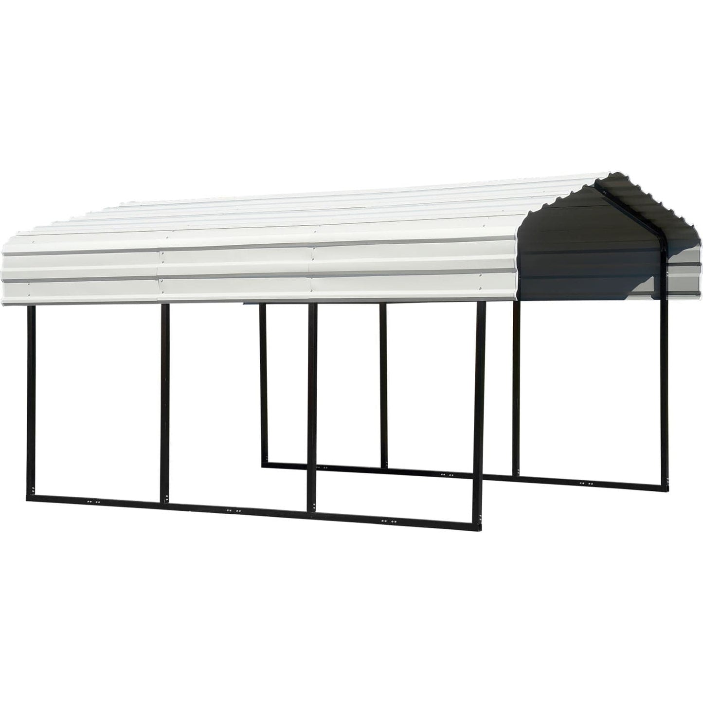 Arrow Steel Carport 10' x 15' x 7' Galvanized Black/Eggshell - mygreenhousestore.com