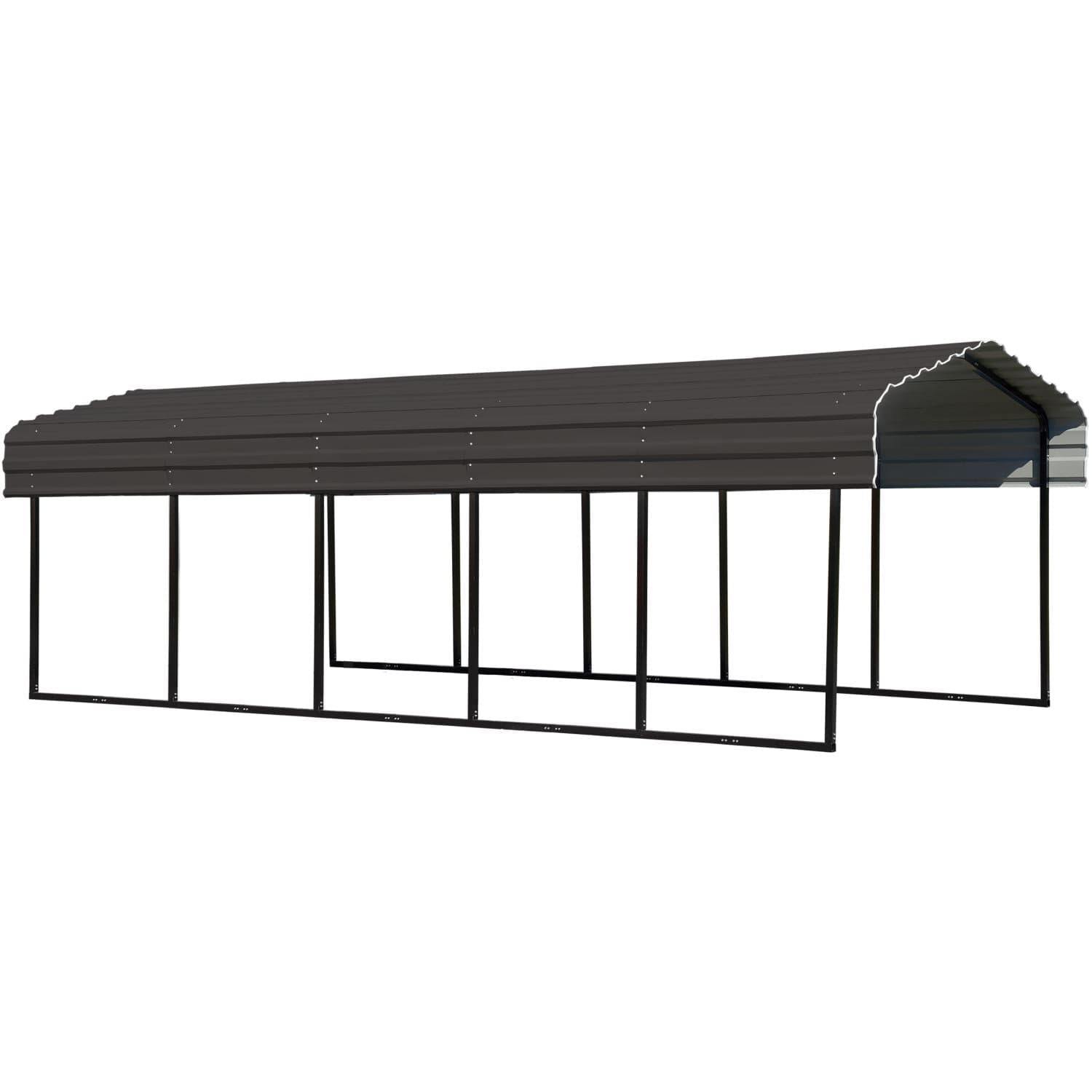 Arrow Steel Carport 10' x 24' x 7' Galvanized Black/Charcoal - mygreenhousestore.com