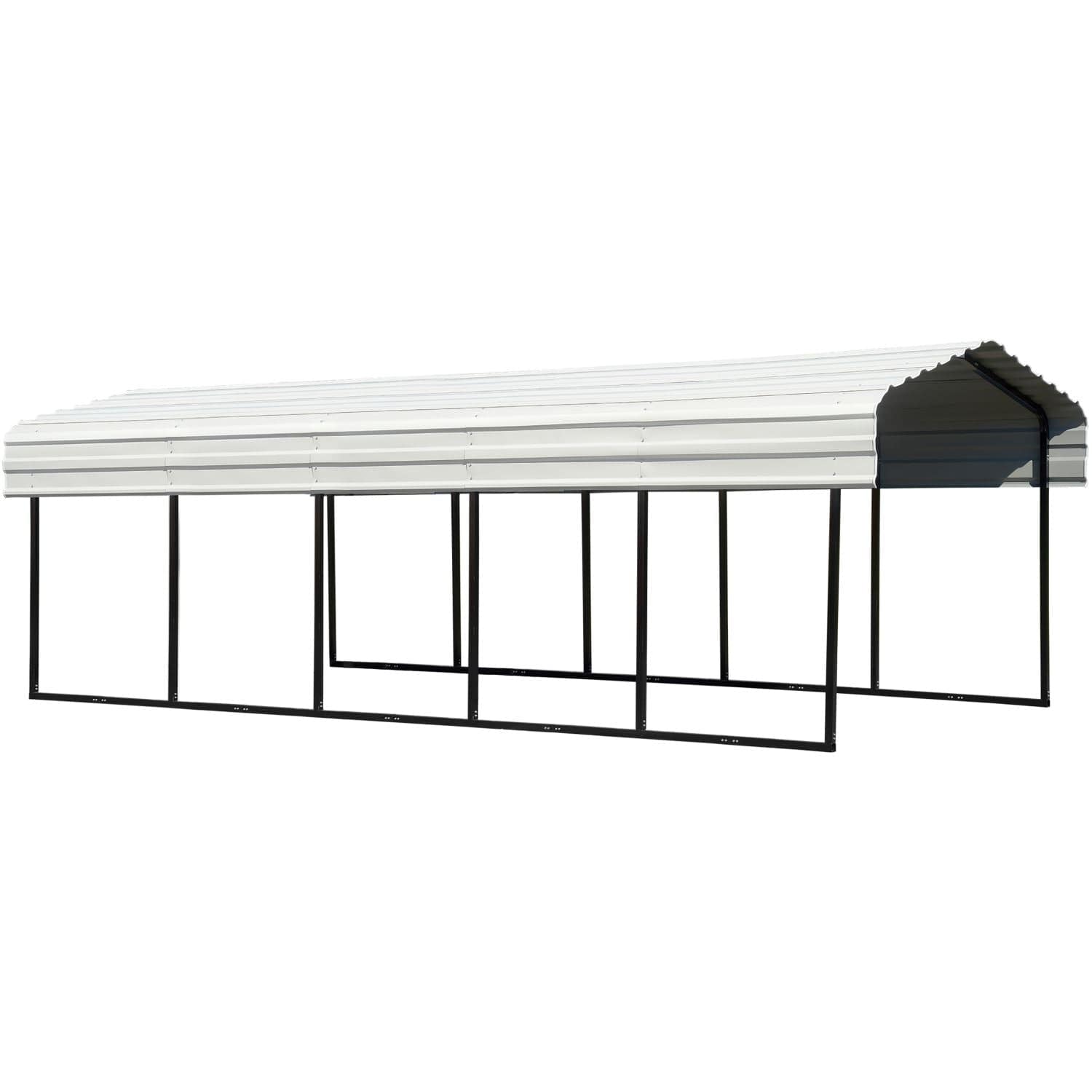 Arrow Steel Carport 10' x 24' x 7' Galvanized Black/Eggshell - mygreenhousestore.com