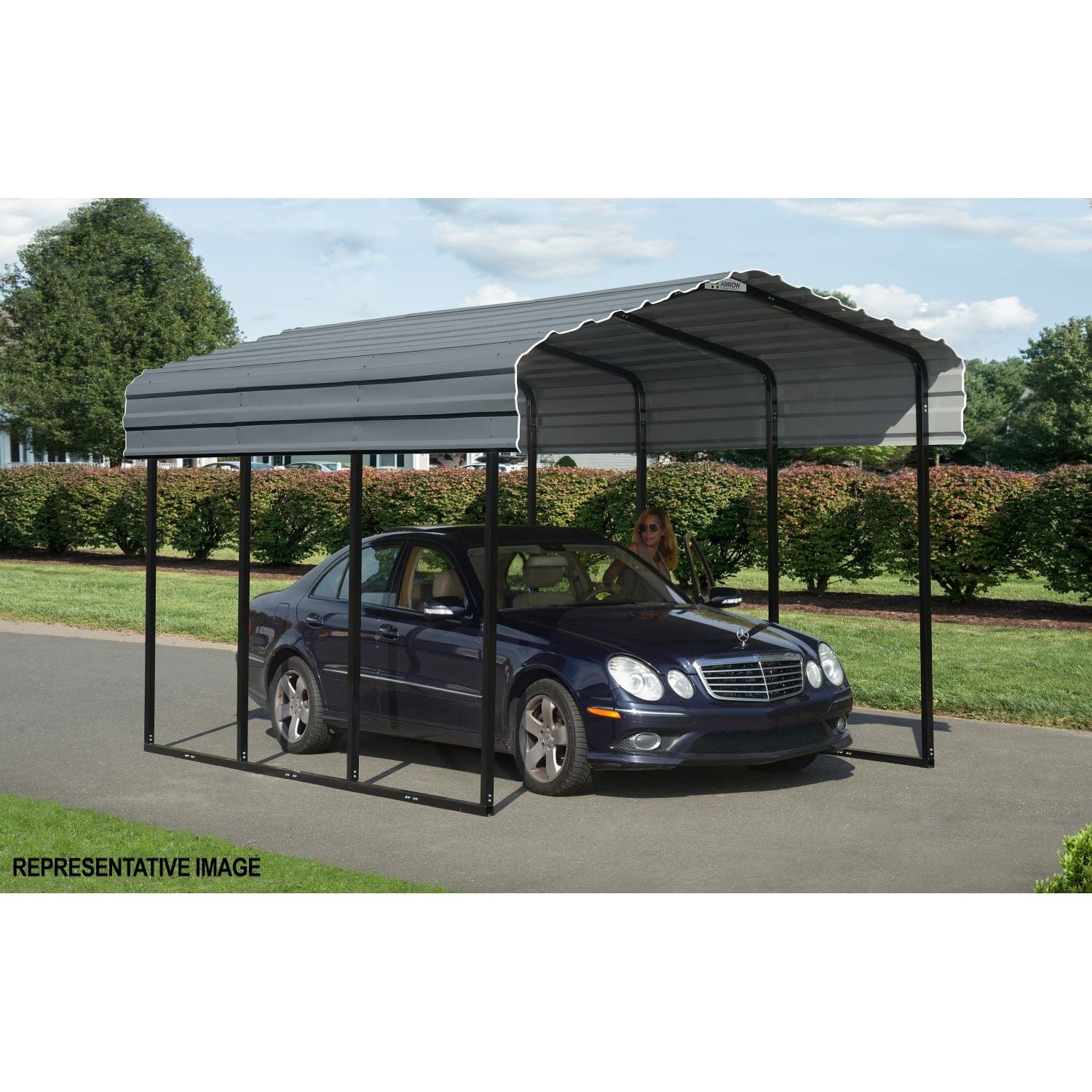 Arrow Carports Arrow | Carport 10x24x9 ft Charcoal CPHC102409