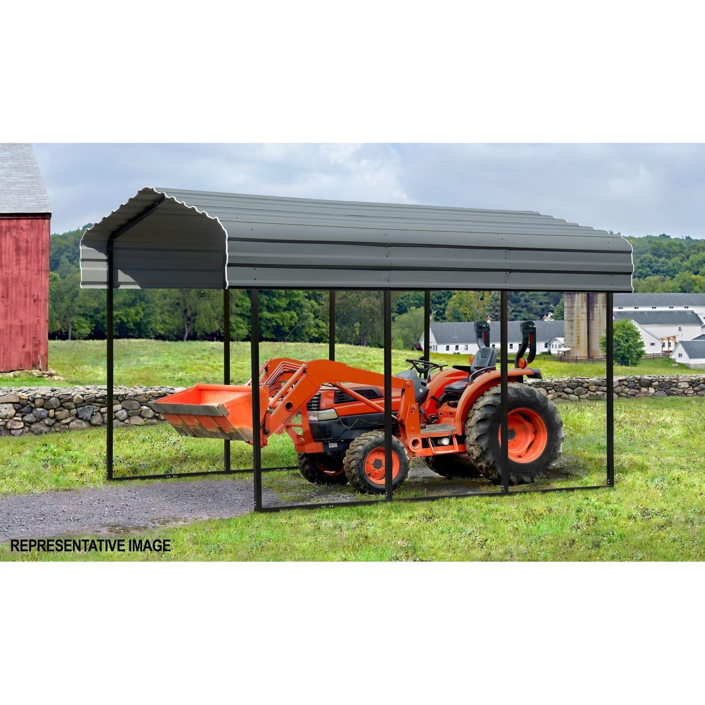 Arrow Carports Arrow | Carport 10x24x9 ft Charcoal CPHC102409