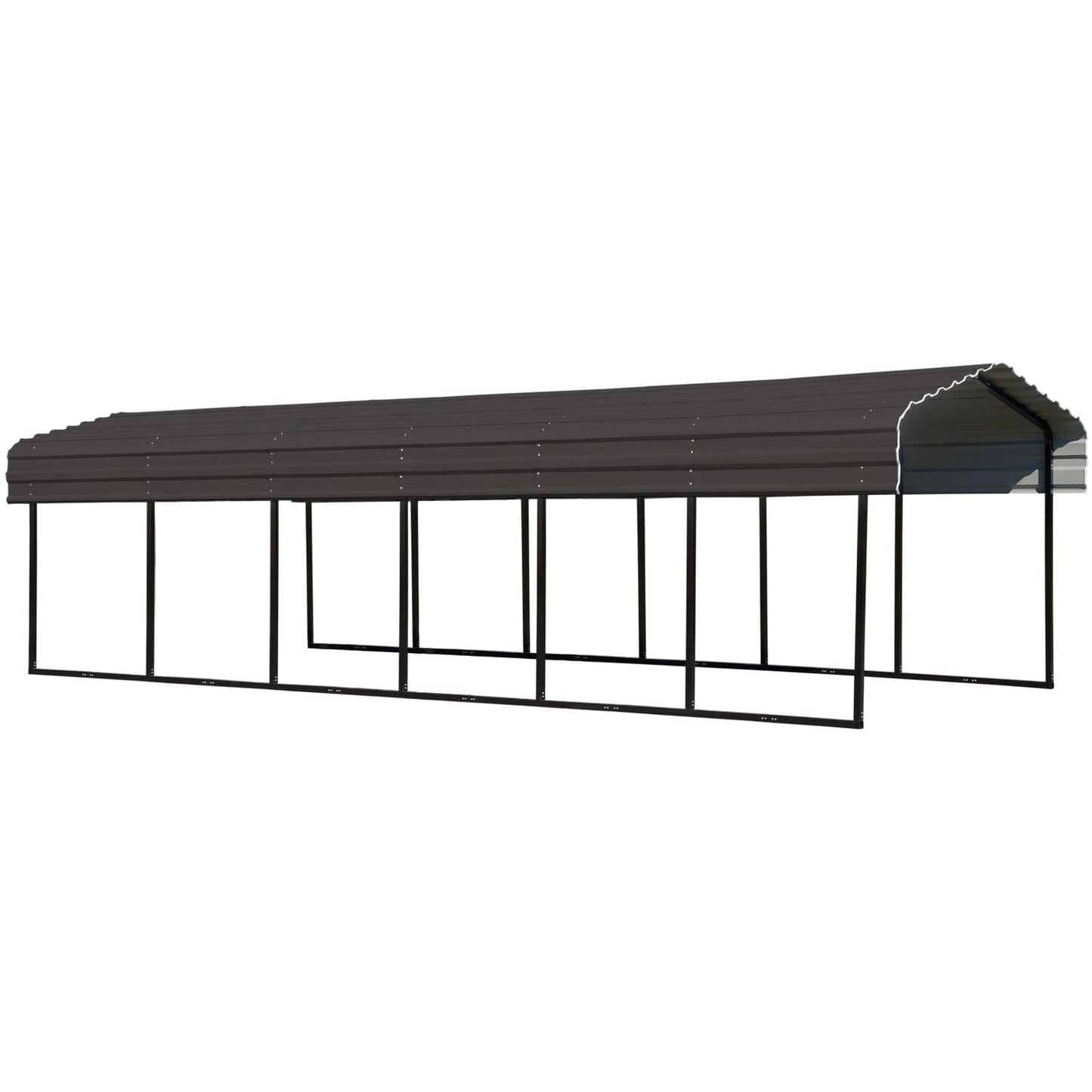 Arrow Steel Carport 10' x 29' x 7' Galvanized Black/Charcoal - mygreenhousestore.com