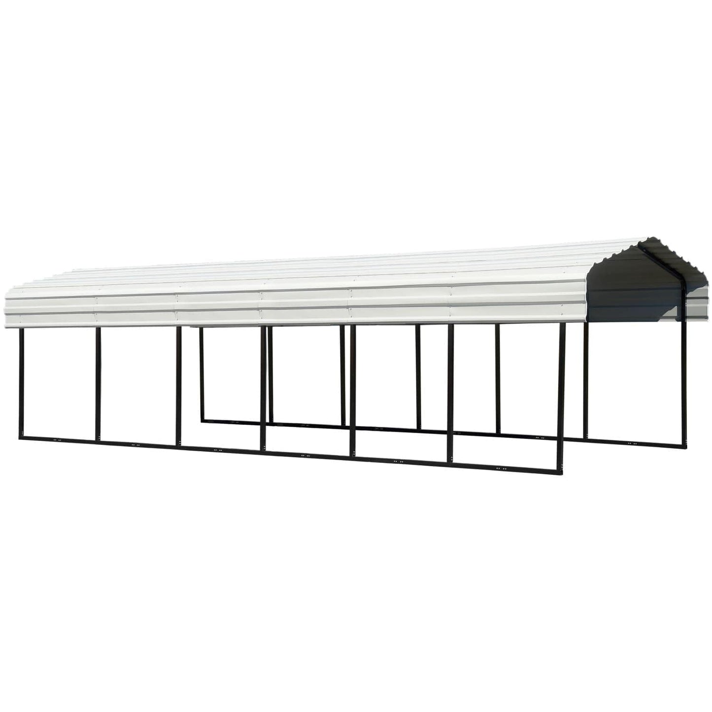 Arrow Steel Carport 10' x 29' x 7' Galvanized Black/Eggshell - mygreenhousestore.com