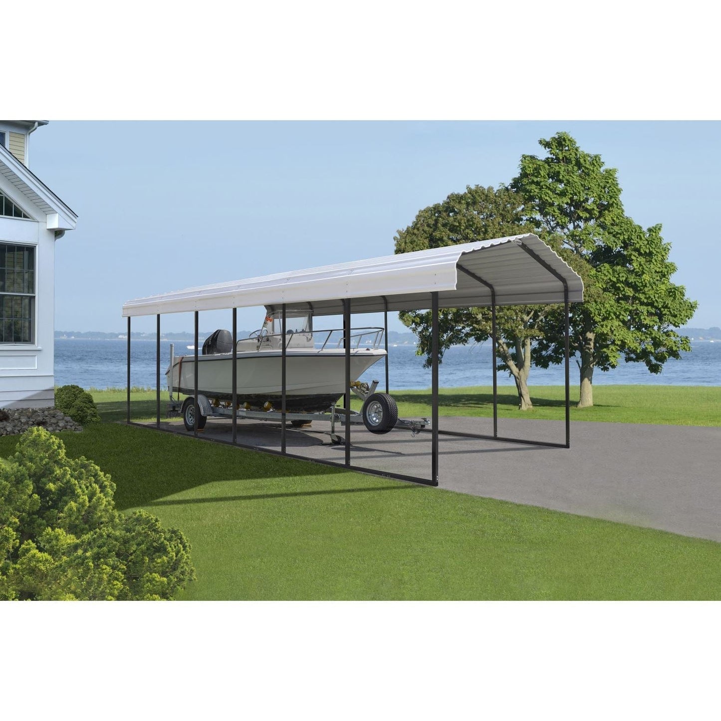 Arrow Carports Arrow | Carport 10x29x9 ft Eggshell CPH102909