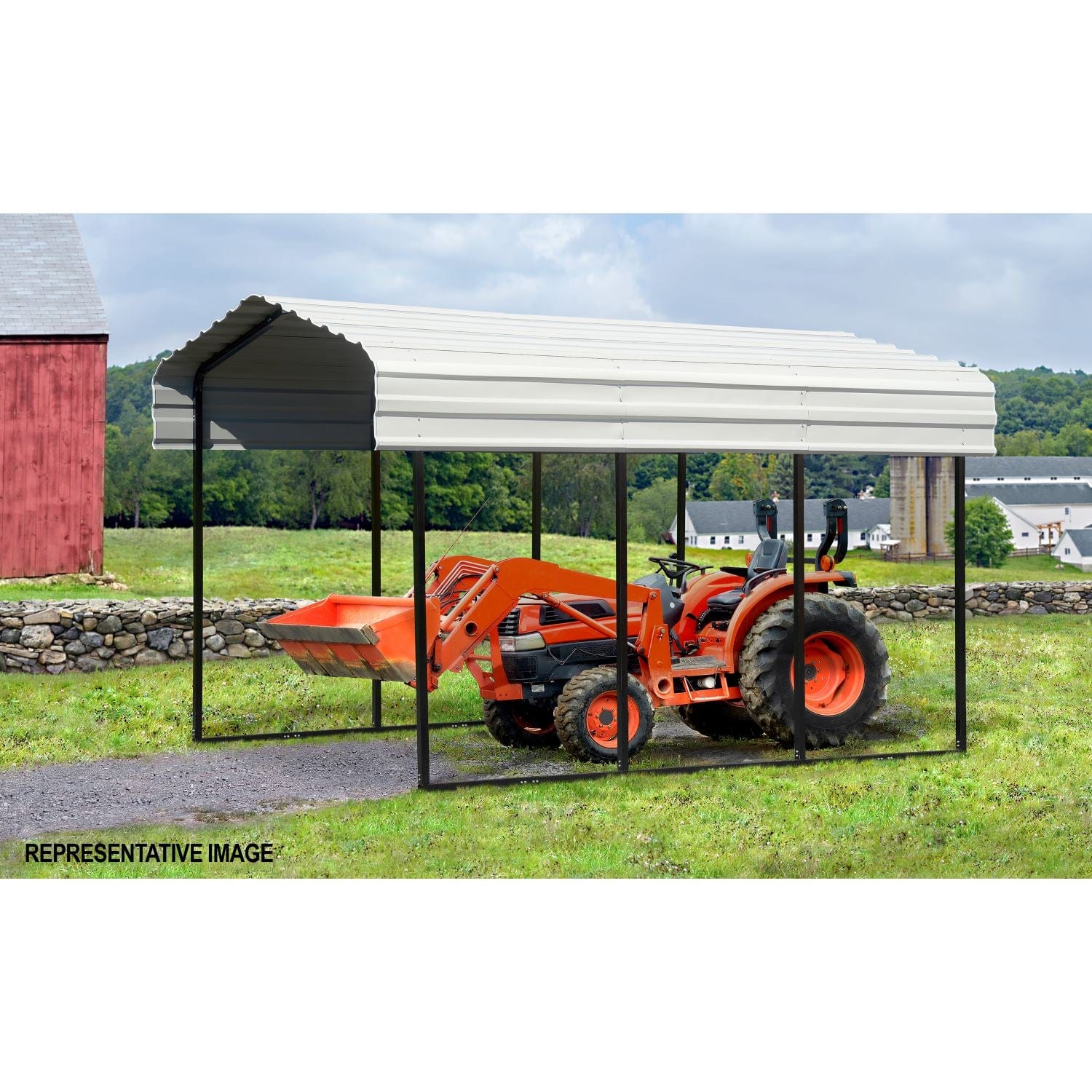 Arrow Carports Arrow | Carport 10x29x9 ft Eggshell CPH102909