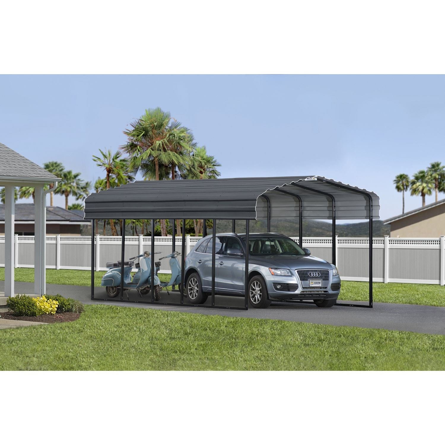 Arrow Carports Arrow | Carport 12x24x9 ft Charcoal CPHC122409