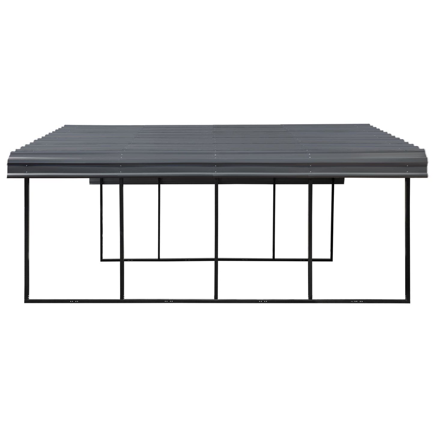 Arrow Carport 20' x 20' - Charcoal - mygreenhousestore.com