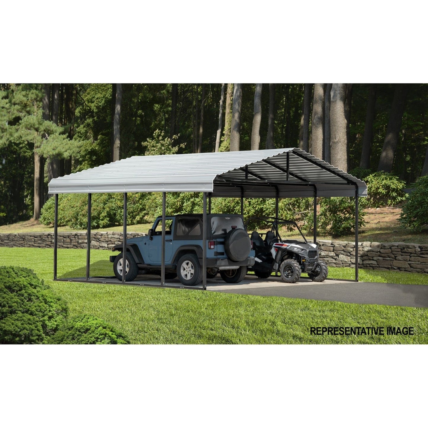 Arrow Carports Arrow | Carport 20x24x9 ft Eggshell CPH202409