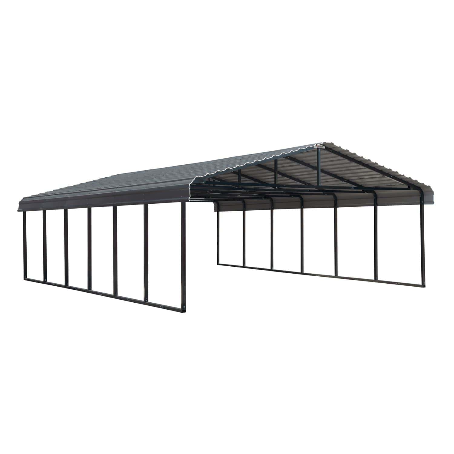 Arrow Carport 20 x 29 - Charcoal - mygreenhousestore.com