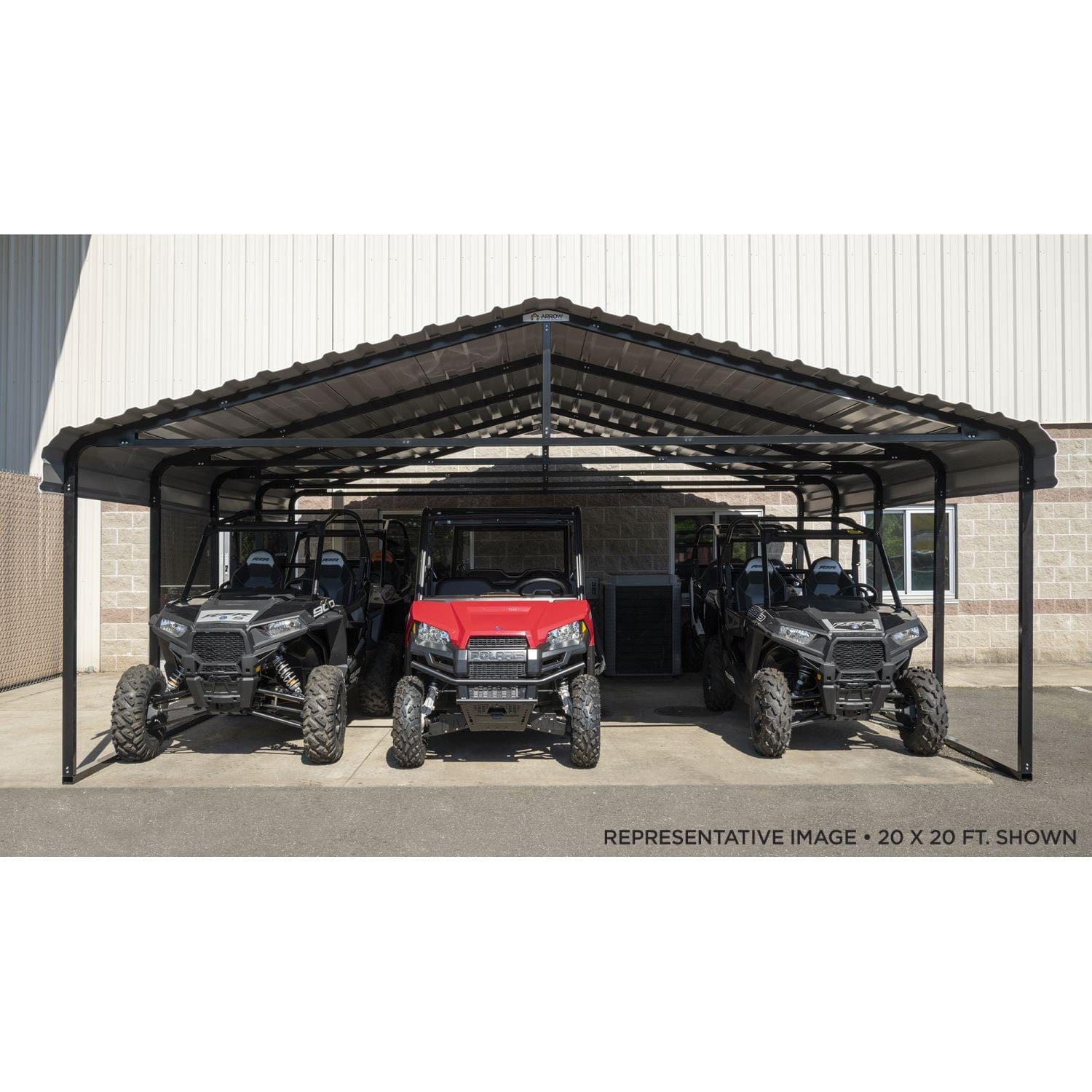 Arrow Carport 20 x 29 - Charcoal - mygreenhousestore.com