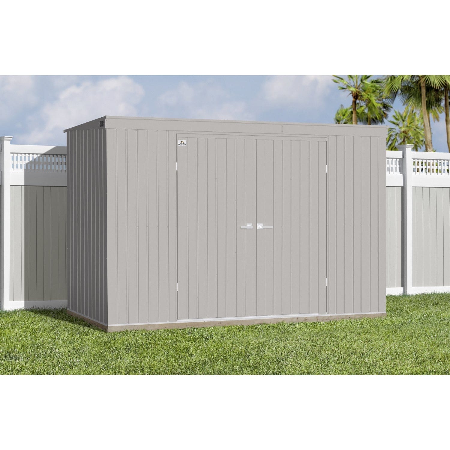 Arrow Compact Shed Arrow | Elite Steel Storage Shed, 10x4 ft. Cool Grey EP104CG