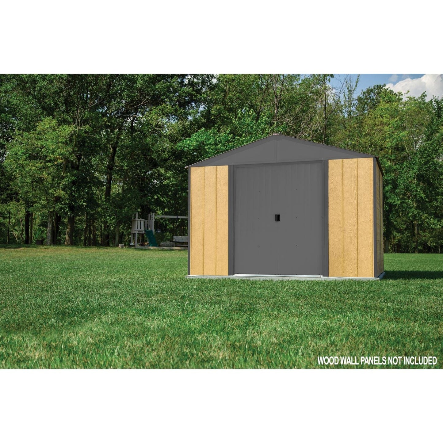 Arrow Ironwood Steel Hybrid Shed Kit 8' x 8' Galvanized Anthracite - mygreenhousestore.com