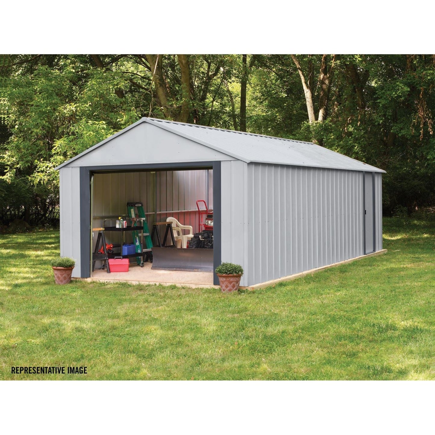 Arrow Murryhill 14' x 21' Garage, Steel Storage Building, Prefab Storage Shed - mygreenhousestore.com