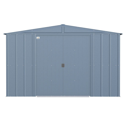 Arrow Metal Storage Shed Kit Arrow | Classic Steel Storage Shed, 10x12 ft., Blue Grey CLG1012BG