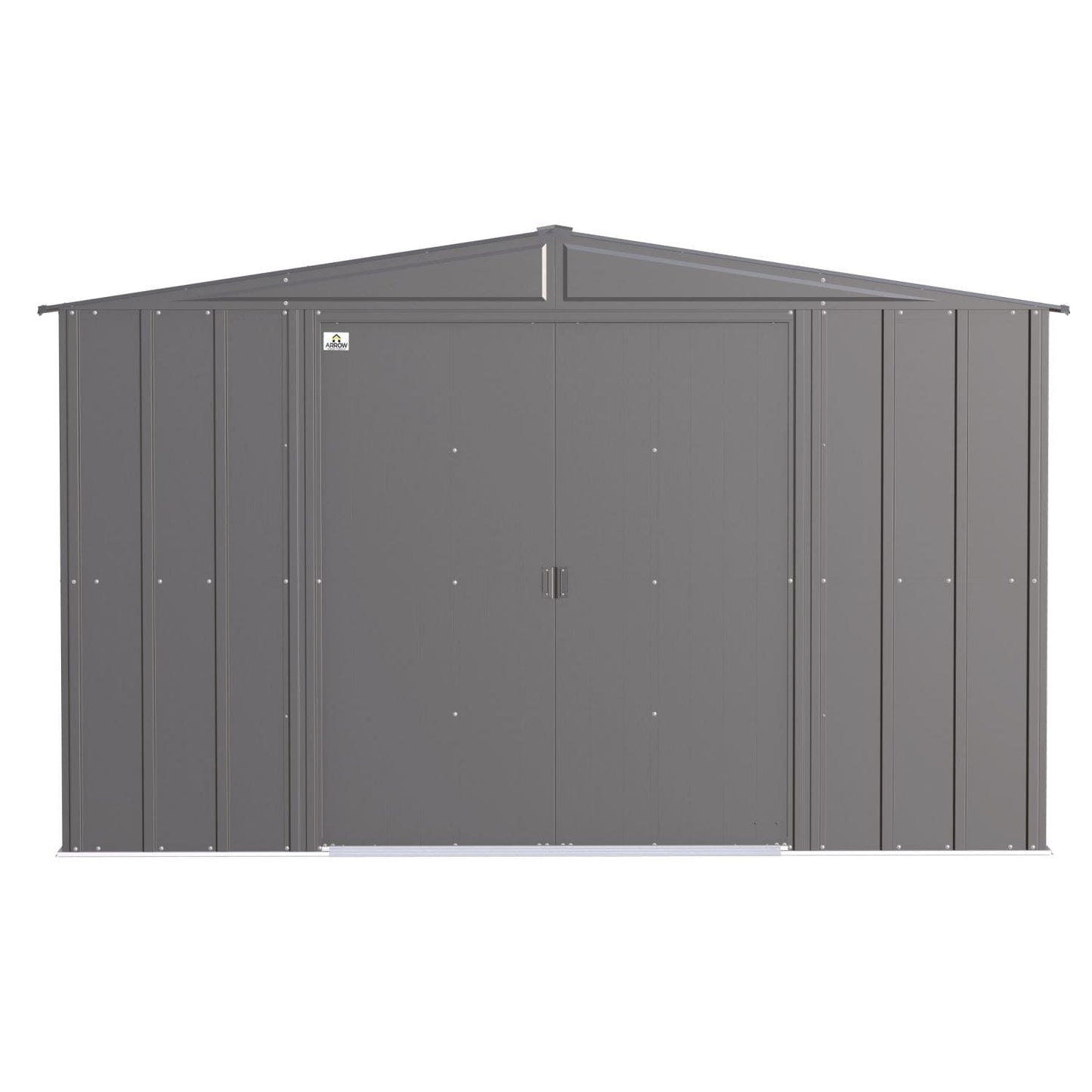 Arrow Metal Storage Shed Kit Arrow | Classic Steel Storage Shed, 10x12 ft., Charcoal CLG1012CC