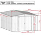 Arrow Metal Storage Shed Kit Arrow | Classic Steel Storage Shed, 10x14 ft., Blue Grey CLG1014BG