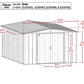 Arrow Metal Storage Shed Kit Arrow | Classic Steel Storage Shed, 10x14 ft., Sage Green CLG1014SG