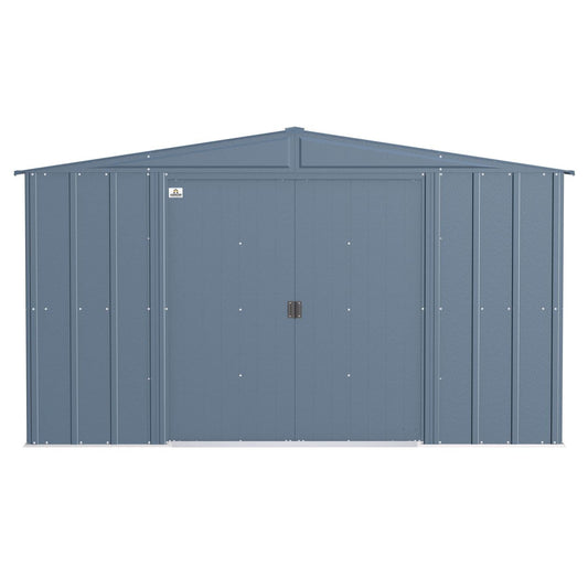 Arrow Metal Storage Shed Kit Arrow | Classic Steel Storage Shed, 10x8 ft., Blue Grey CLG108BG