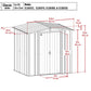 Arrow Metal Storage Shed Kit Arrow | Classic Steel Storage Shed, 6x5 ft., Blue Grey CLG65BG