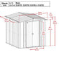 Arrow Metal Storage Shed Kit Arrow | Classic Steel Storage Shed, 6x7 ft., Charcoal CLG67CC