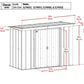 Arrow Metal Storage Shed Kit Arrow | Classic Steel Storage Shed, 8x4 ft., Charcoal CLP84CC