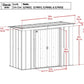 Arrow Metal Storage Shed Kit Arrow | Classic Steel Storage Shed, 8x4 ft., Flute Grey CLP84FG
