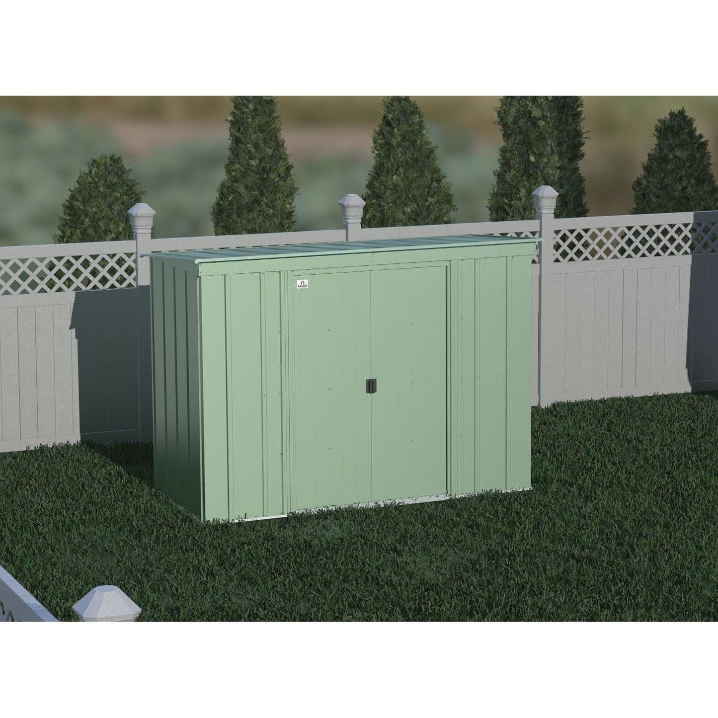 Arrow Metal Storage Shed Kit Arrow | Classic Steel Storage Shed, 8x4 ft., Sage Green CLP84SG