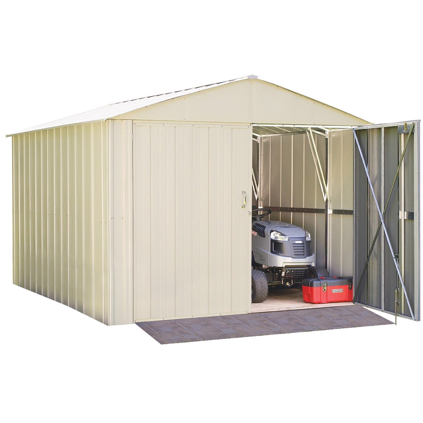 Arrow Commander Steel Storage Building Eggshell - 10' x 20' - mygreenhousestore.com