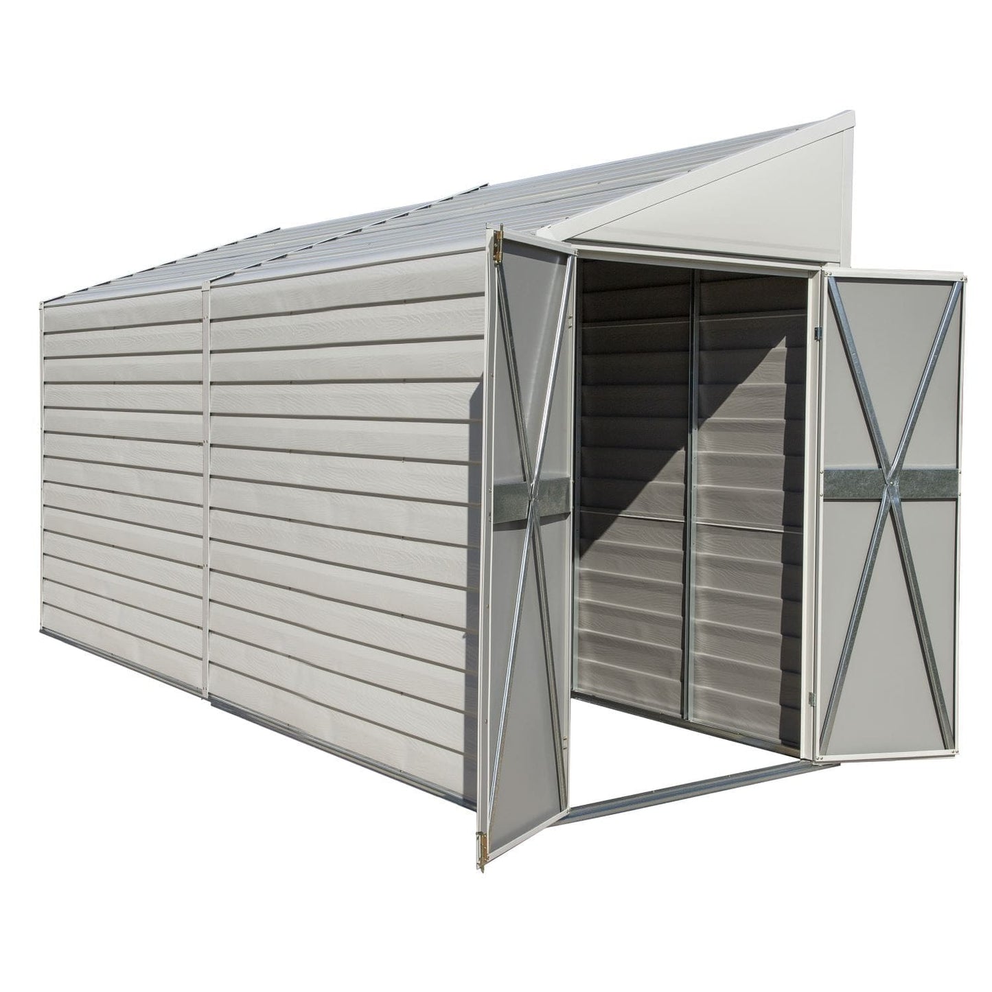 Arrow Yardsaver 4' x 10' Steel Storage Shed Pent Roof Eggshell - mygreenhousestore.com