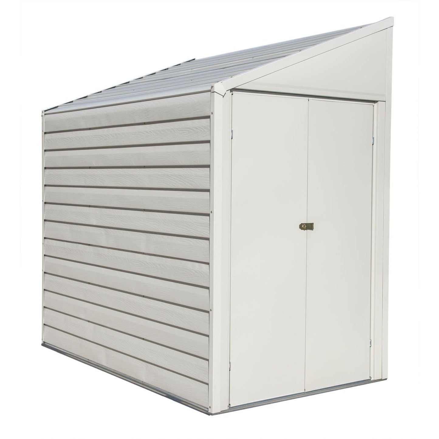 Arrow Yardsaver 4' x 7' Steel Storage Shed Pent Roof Eggshell - mygreenhousestore.com