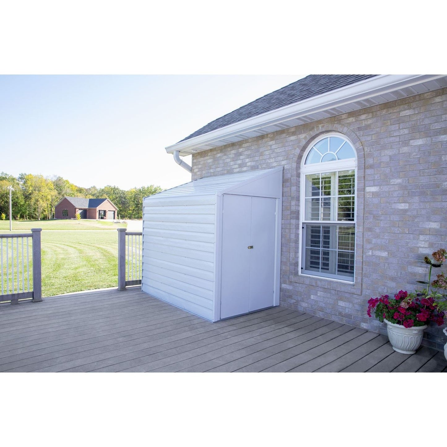 Arrow Yardsaver 4' x 7' Steel Storage Shed Pent Roof Eggshell - mygreenhousestore.com