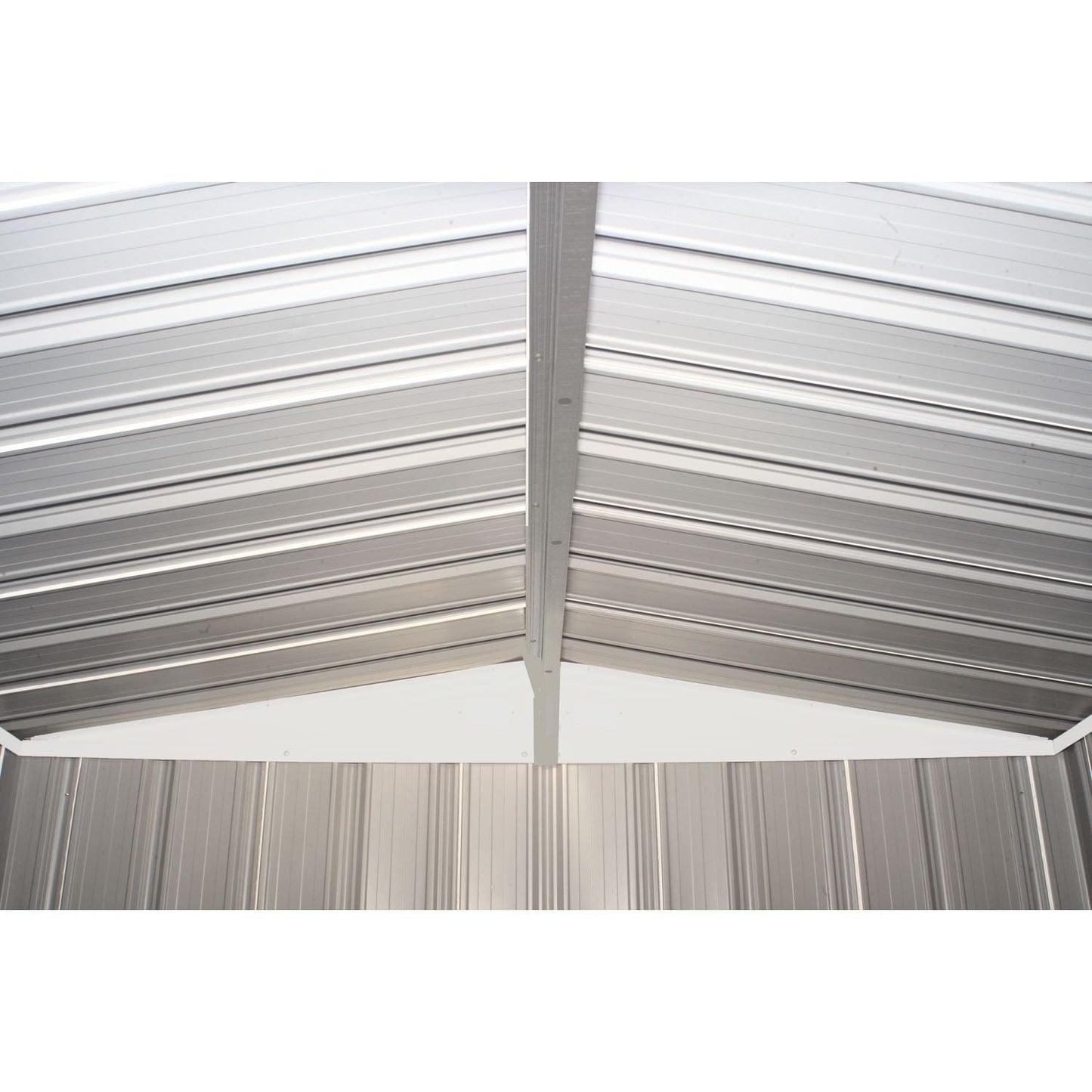 Arrow Sheds & Storage Buildings Arrow | EZEE Shed Steel Storage 6x5 ft. Galvanized Low Gable Cream with Charcoal Trim EZ6565LVCRCC