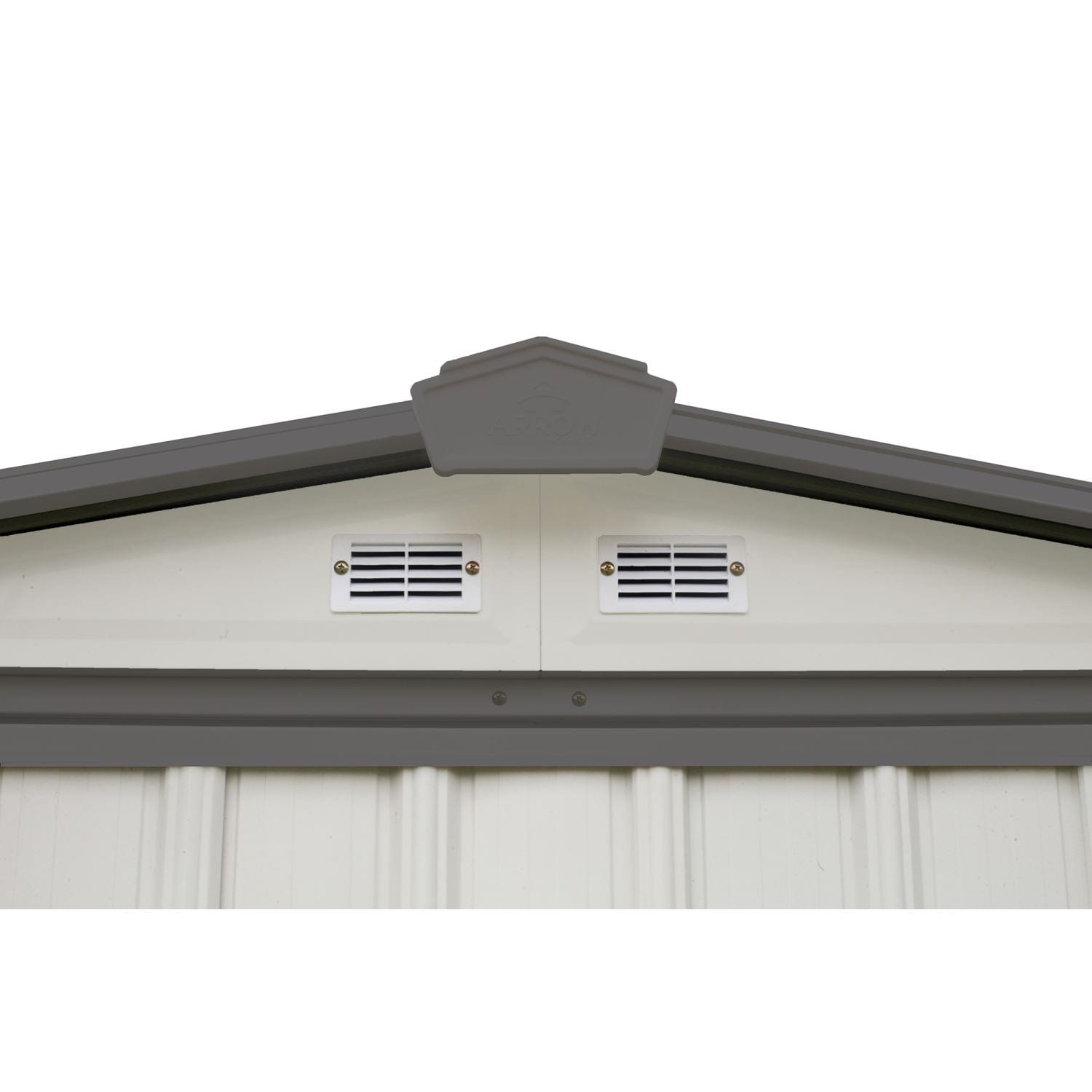 Arrow Sheds & Storage Buildings Arrow | EZEE Shed Steel Storage 6x5 ft. Galvanized Low Gable Cream with Charcoal Trim EZ6565LVCRCC